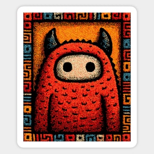 Geometric Monster | The Art Deco Guardian Magnet